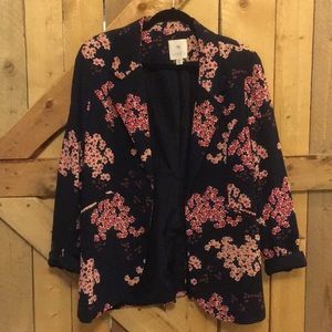 Navy Floral Blazer - Size Large